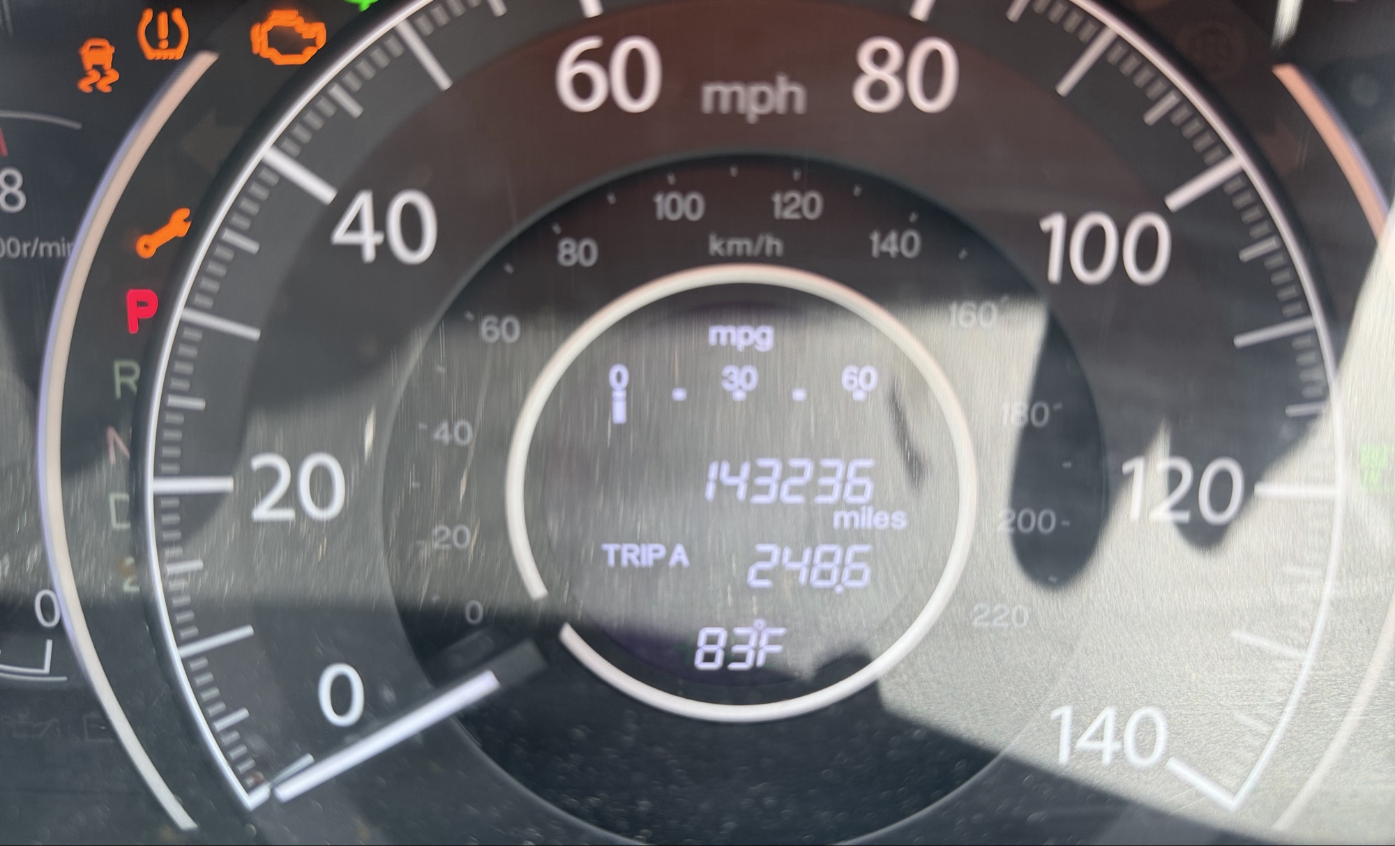 2014 honda cr-v ex-l-4wd-5-speed-at with 143236 miles for sale near elk-river, minnesota 104624_44_mileage_closeup.jpg