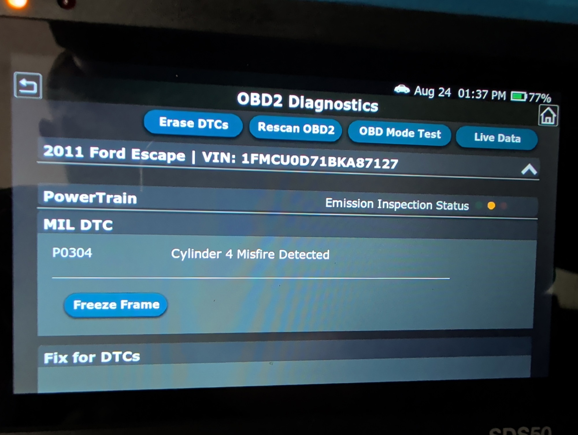 2011 ford escape xlt-fwd with 245967 miles for sale near elk-river, minnesota 106304_45_obd2_codes.jpg