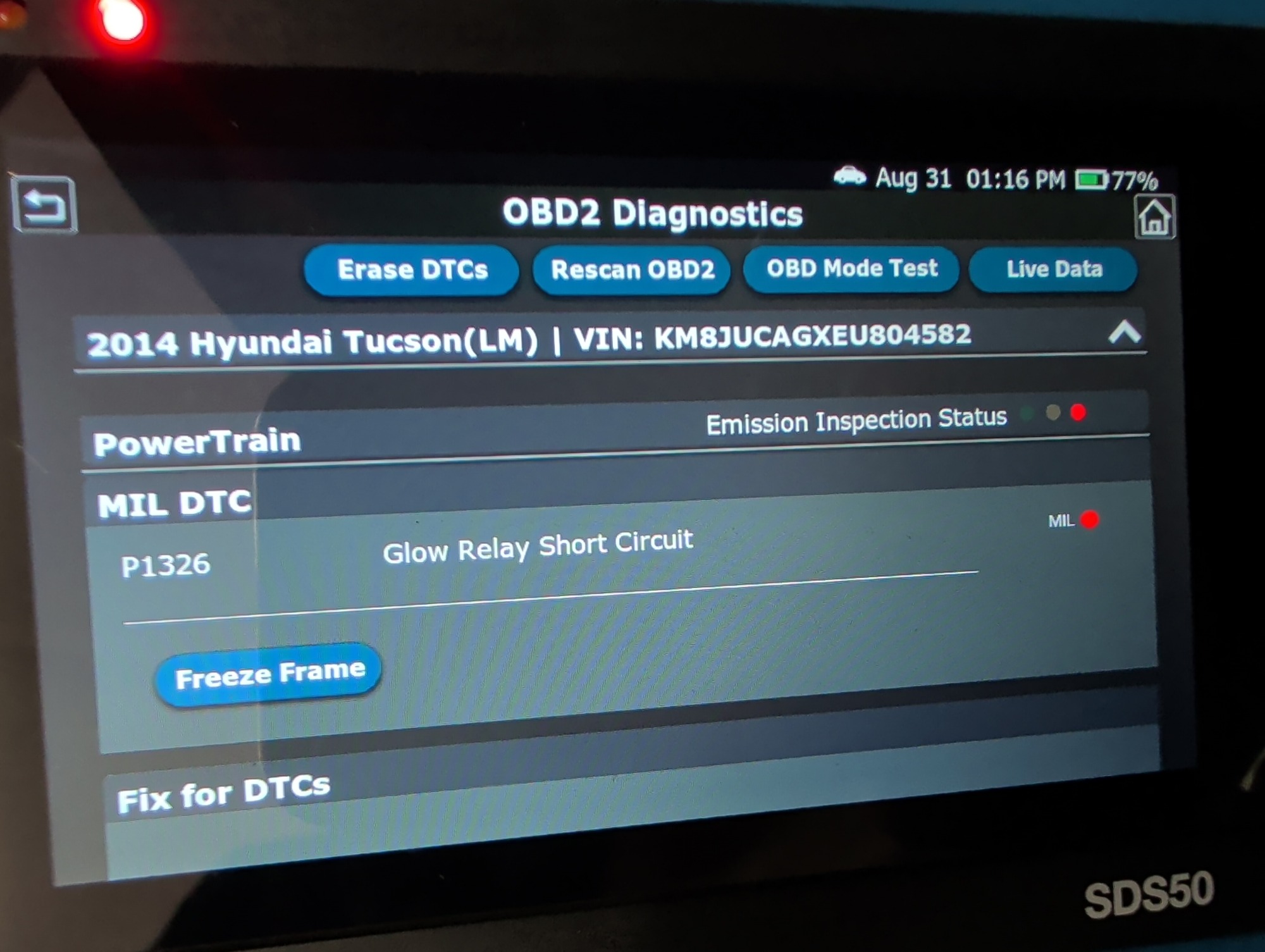 2014 hyundai tucson gls-awd with 194581 miles for sale near elk-river, minnesota 106405_45_obd2_codes.jpg