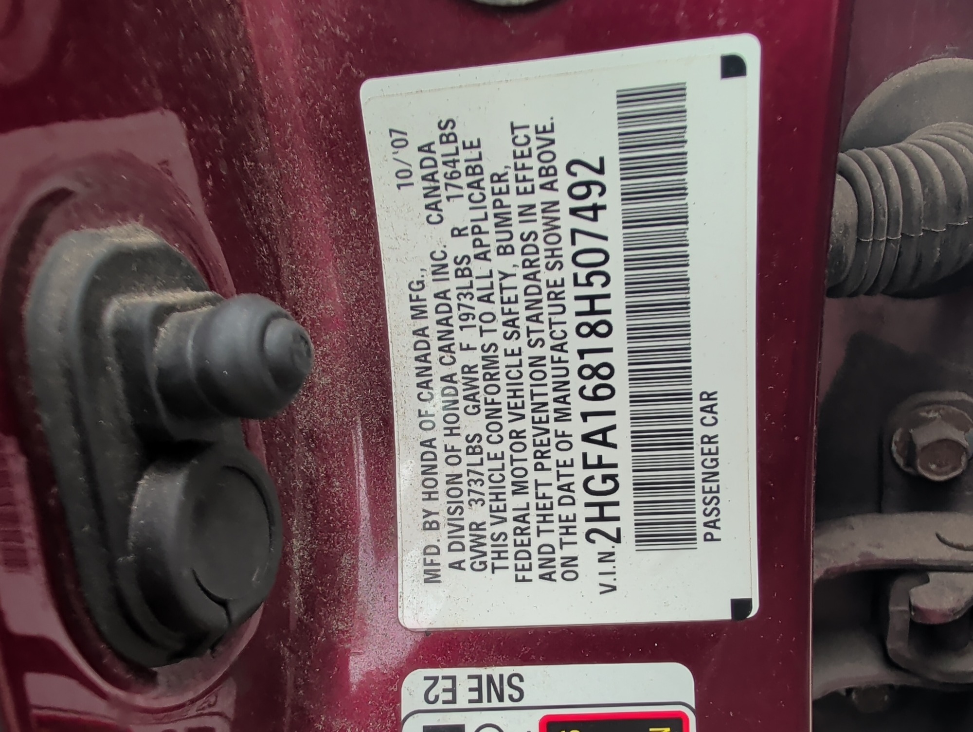 2008 honda civic ex-sedan-at with 245835 miles for sale near elk-river, minnesota 106450_47_door_vin_sticker.jpg