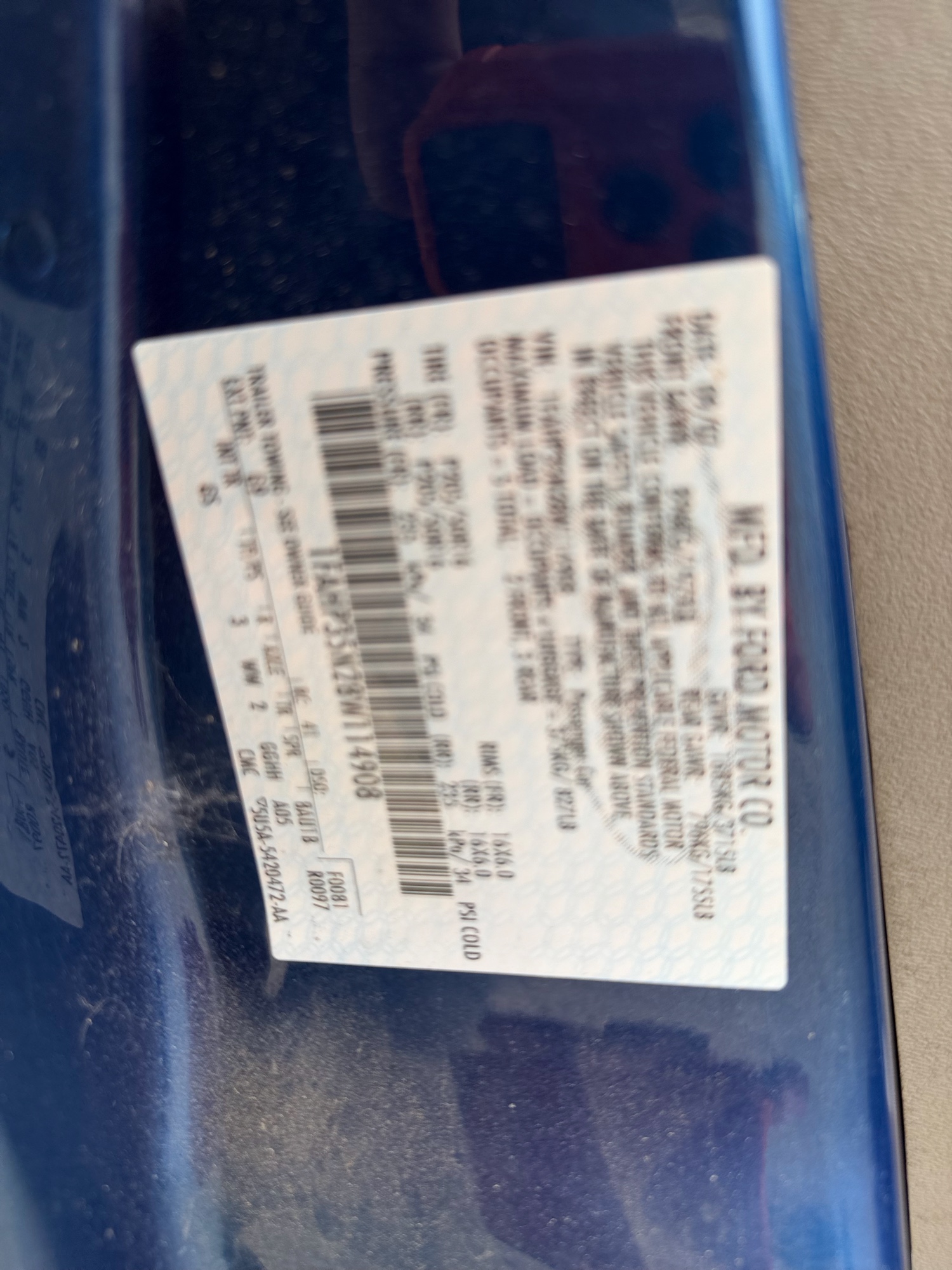 2008 ford focus ses-sedan with 139978 miles for sale near elk-river, minnesota 106466_47_door_vin_sticker.jpg