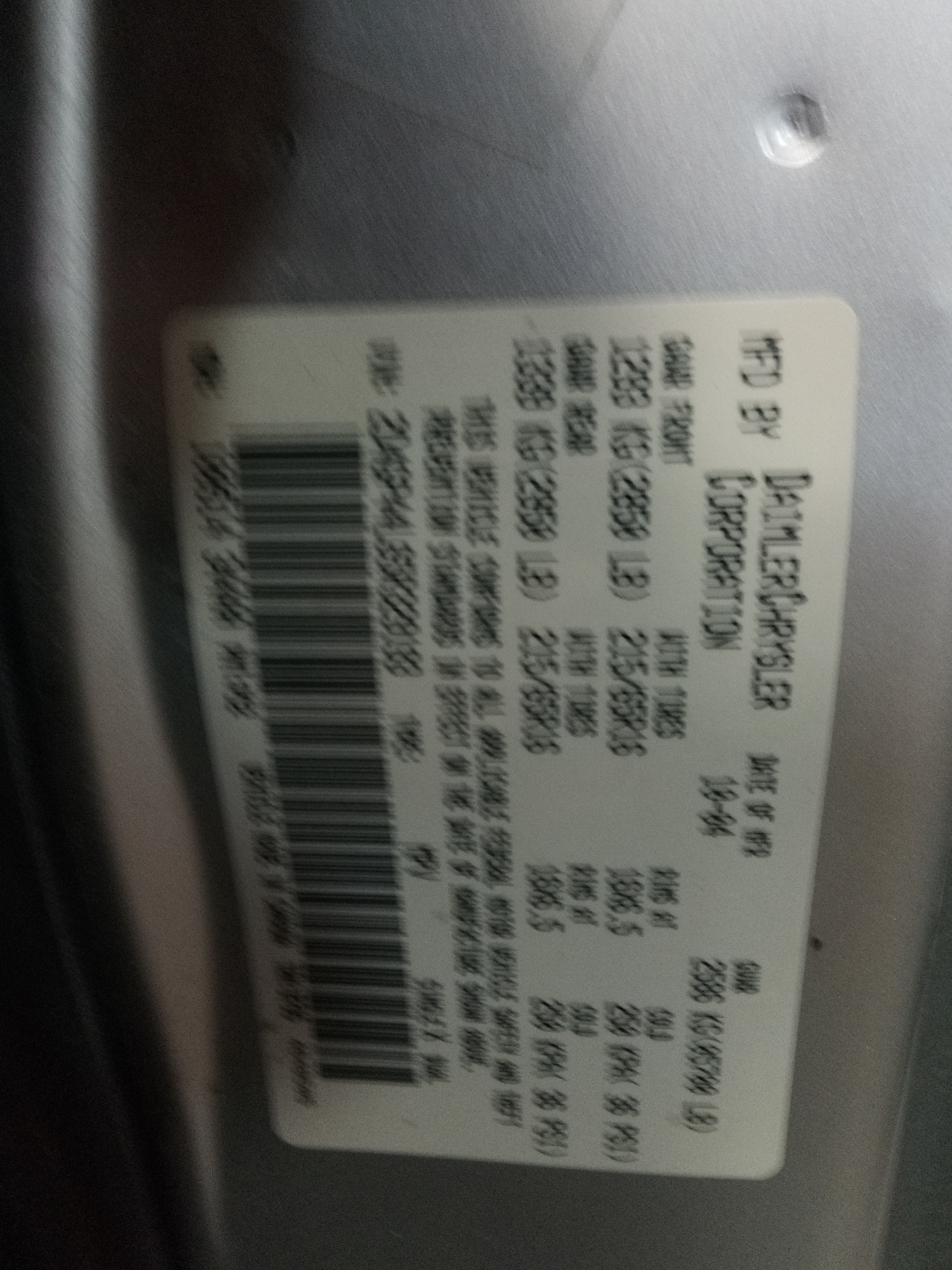 2005 dodge grand-caravan sxt with 208381 miles for sale near elk-river, minnesota 106468_47_door_vin_sticker.jpg