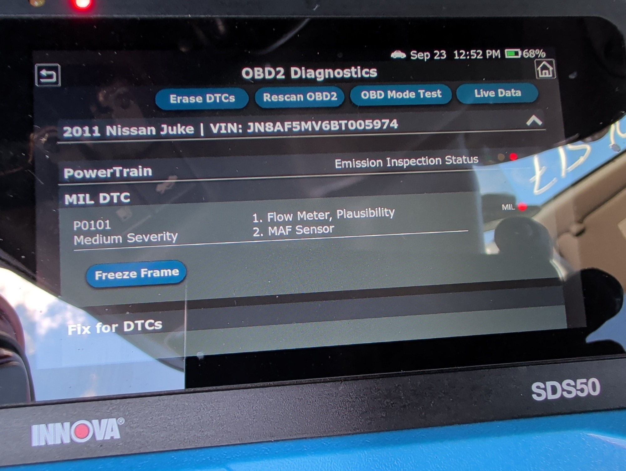 2011 nissan juke s-awd with 85117 miles for sale near elk-river, minnesota 106517_45_obd2_codes.jpg