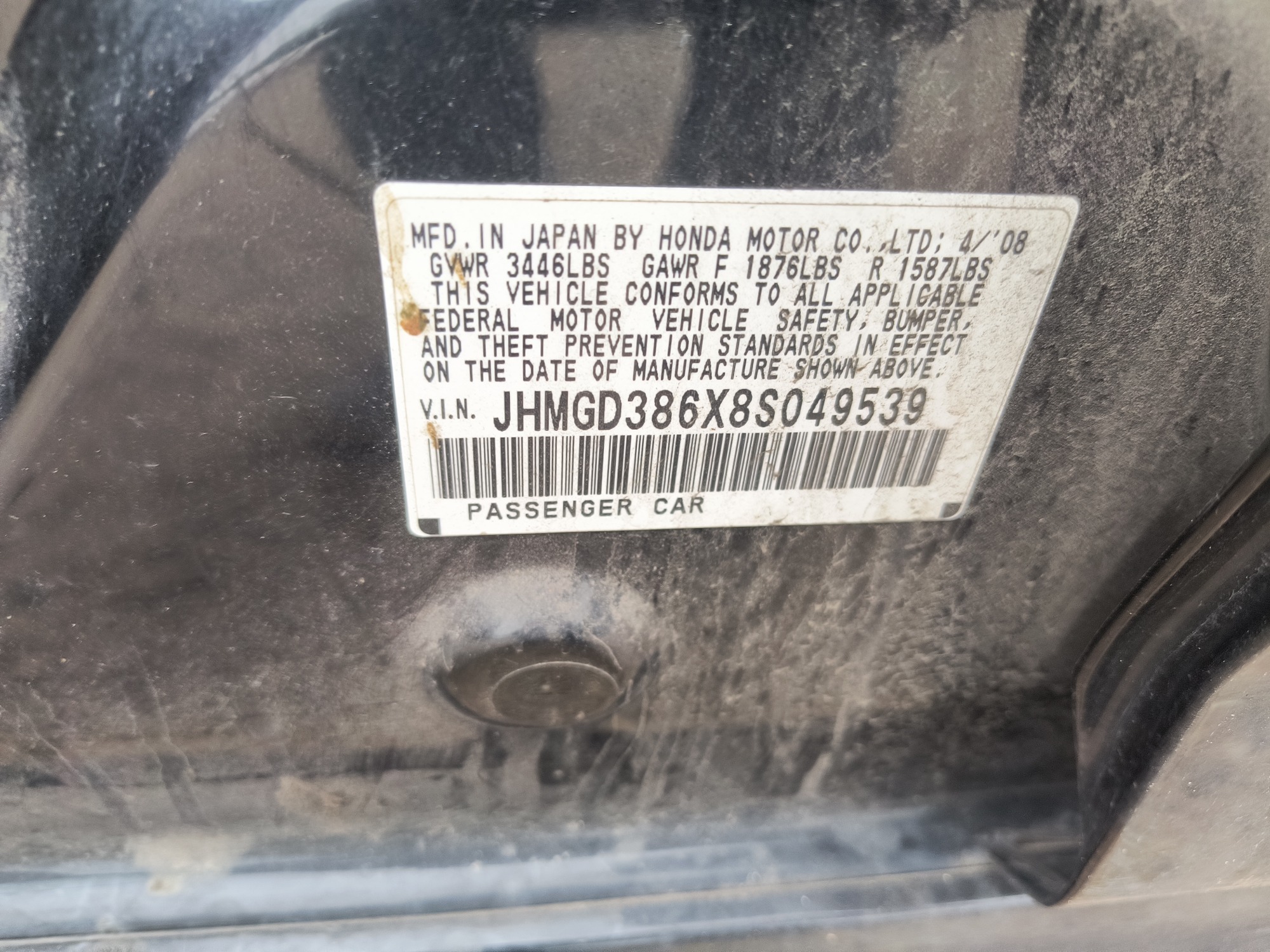 2008 honda fit sport-5-speed-at with 58667 miles for sale near elk-river, minnesota 106540_46_obd2_codes_2.jpg
