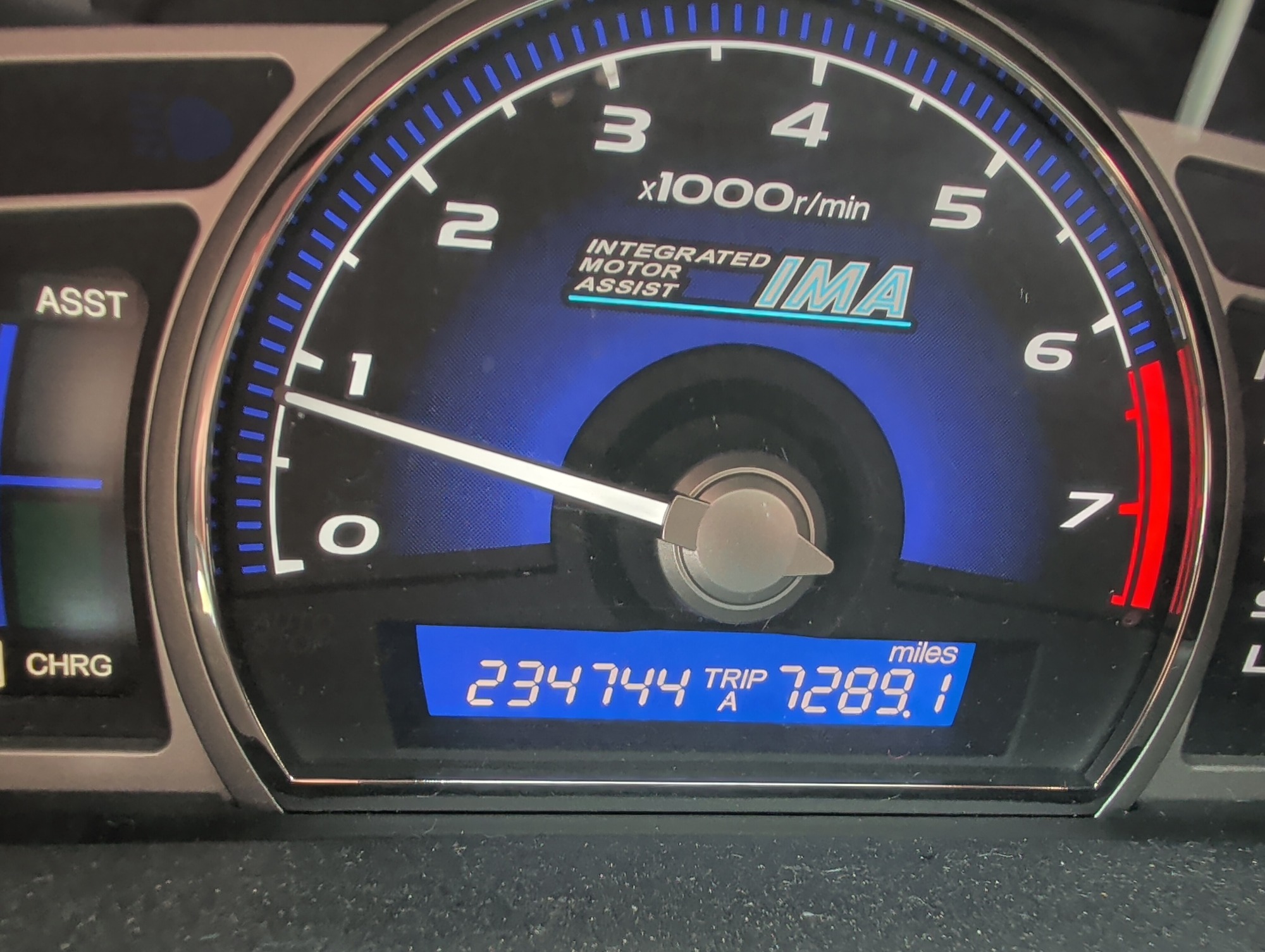 2006 honda civic-hybrid cvt with 234744 miles for sale near Elk River, Minnesota 106587_44_mileage_closeup.jpg