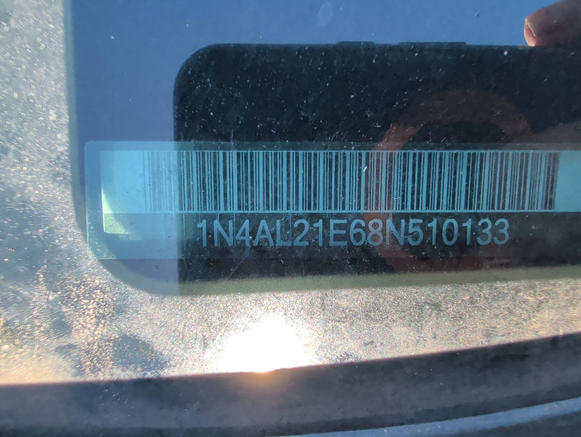 2008 nissan altima 2.5-s with 182605 miles for sale near Elk River, Minnesota 106614_48_windshield_vin_plate.jpg