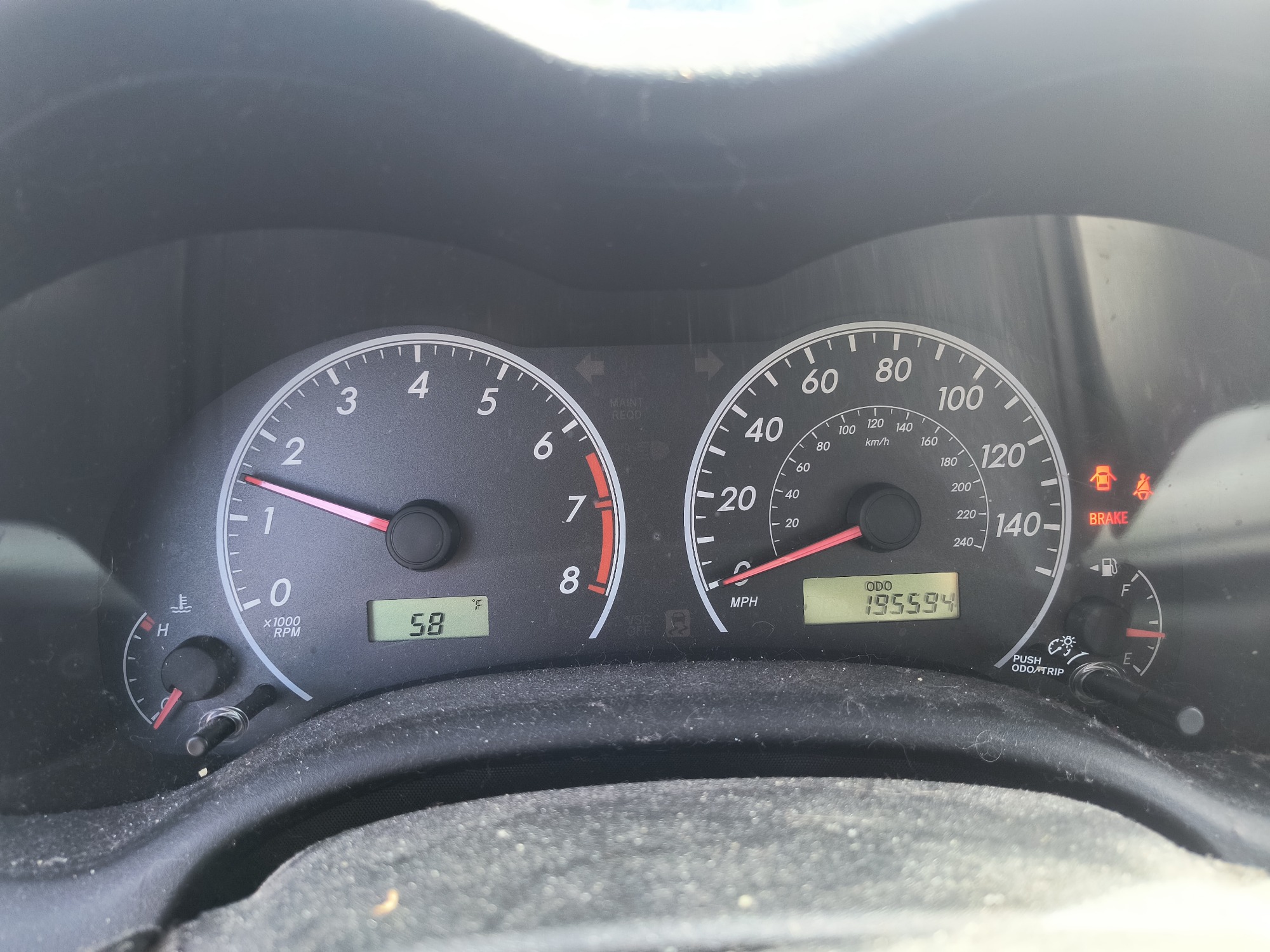 2009 toyota corolla base-4-speed-at with 195594 miles for sale near Elk River, Minnesota 106632_43_gauge_cluster.jpg