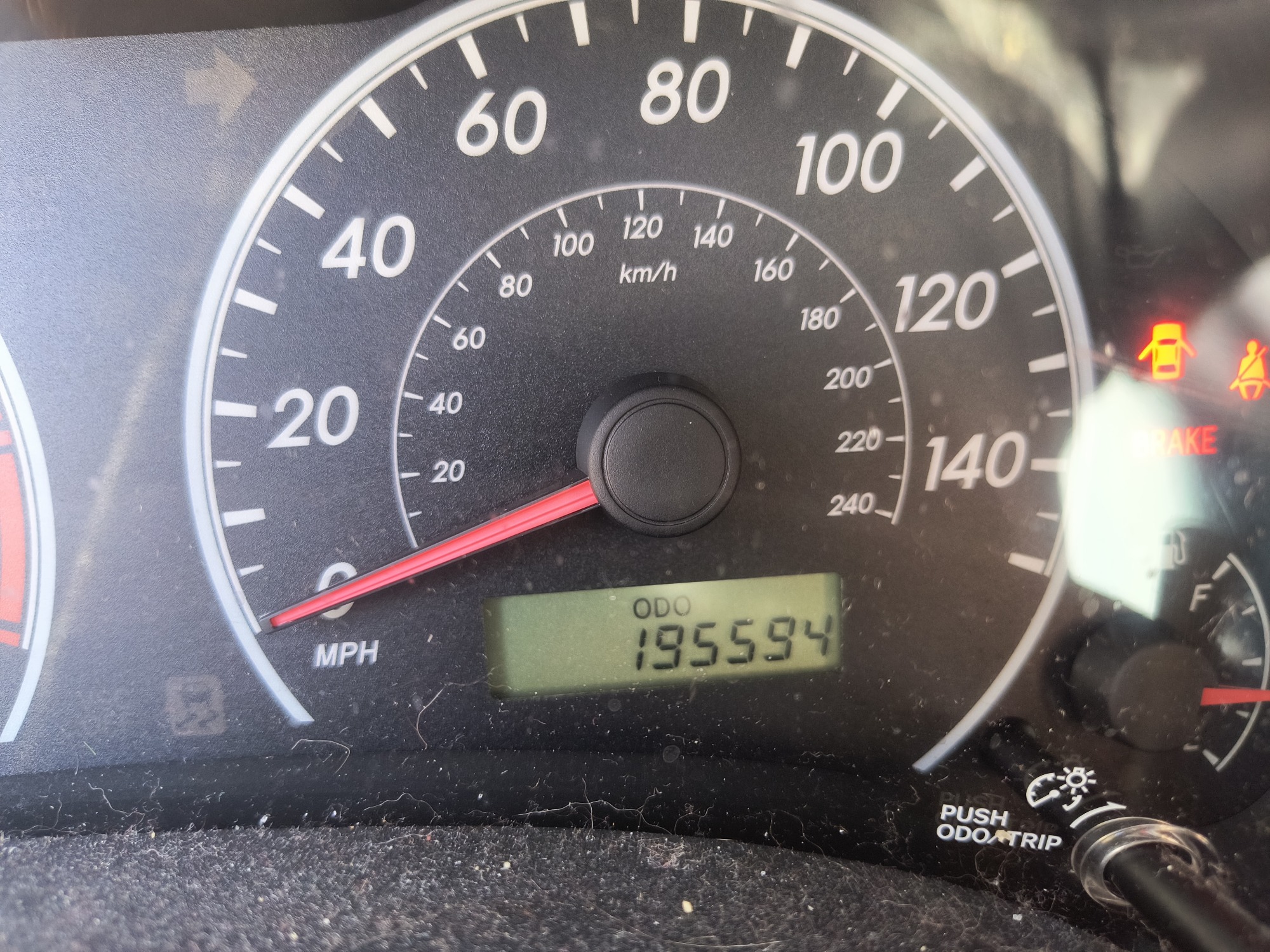 2009 toyota corolla base-4-speed-at with 195594 miles for sale near Elk River, Minnesota 106632_44_mileage_closeup.jpg