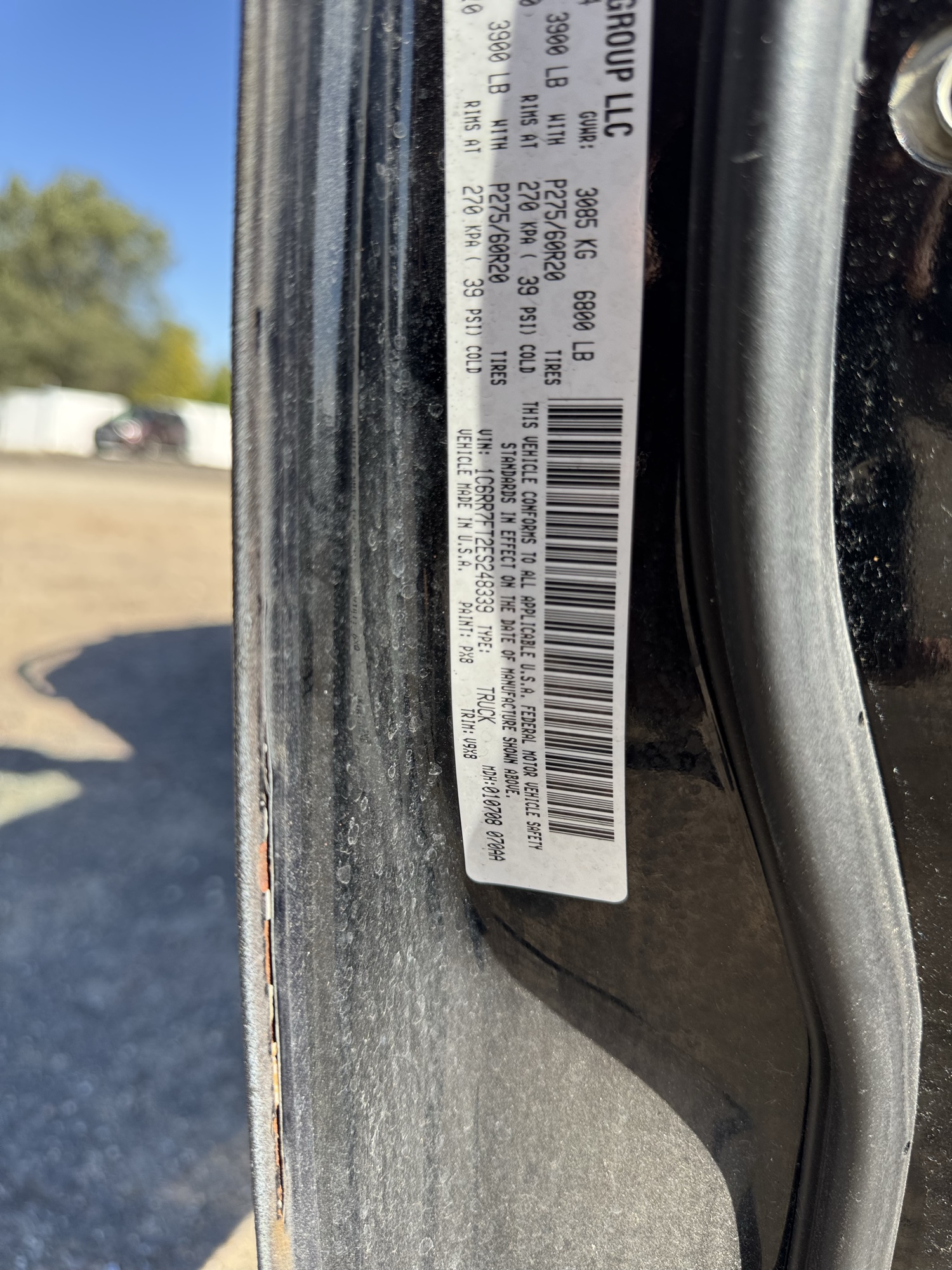 2014 ram 1500 tradesman-quad-cab-4wd with 109498 miles for sale near Elk River, Minnesota 106687_47_door_vin_sticker.jpg