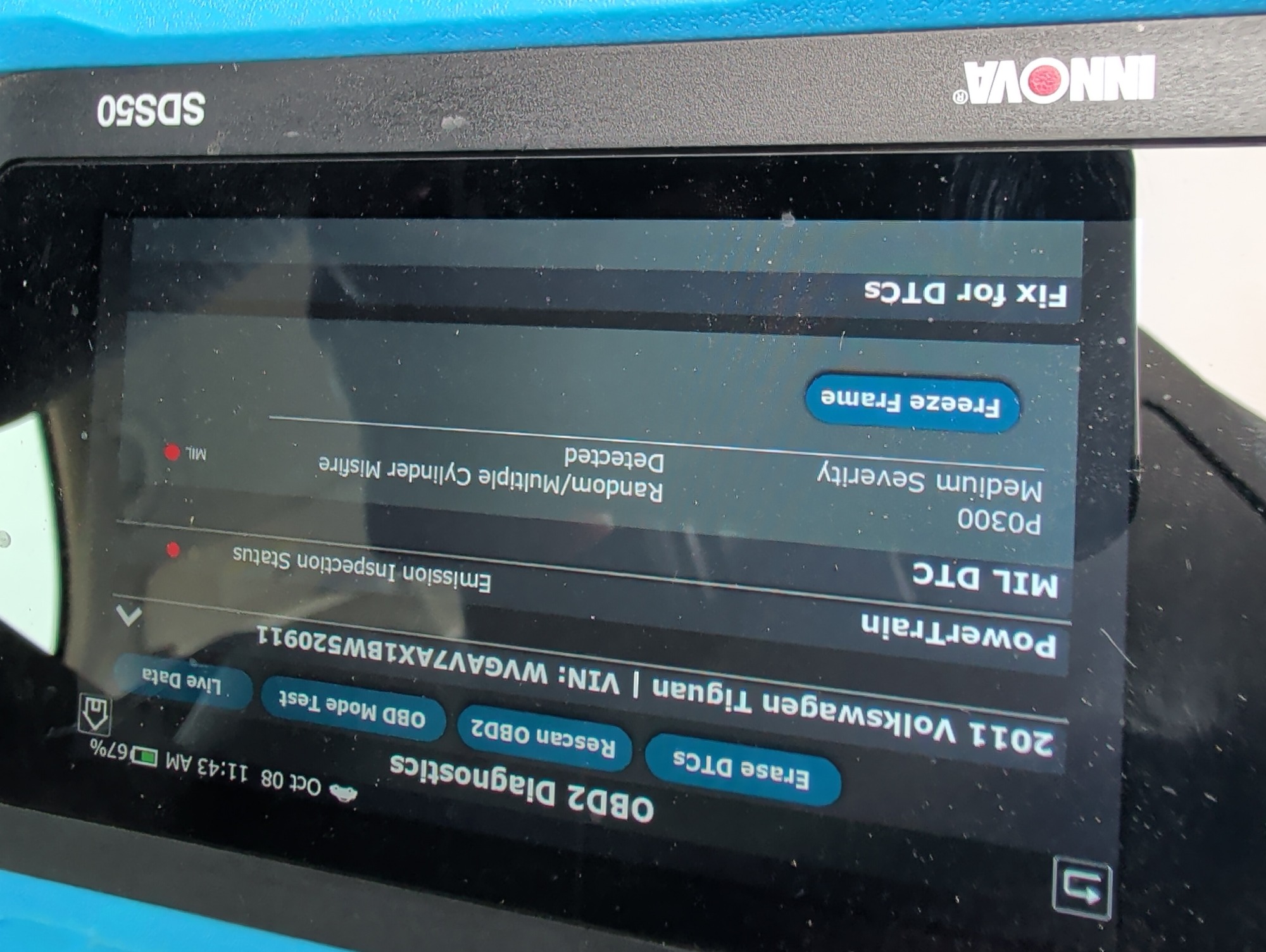 2011 volkswagen tiguan s with 149749 miles for sale near Elk River, Minnesota 106692_45_obd2_codes.jpg