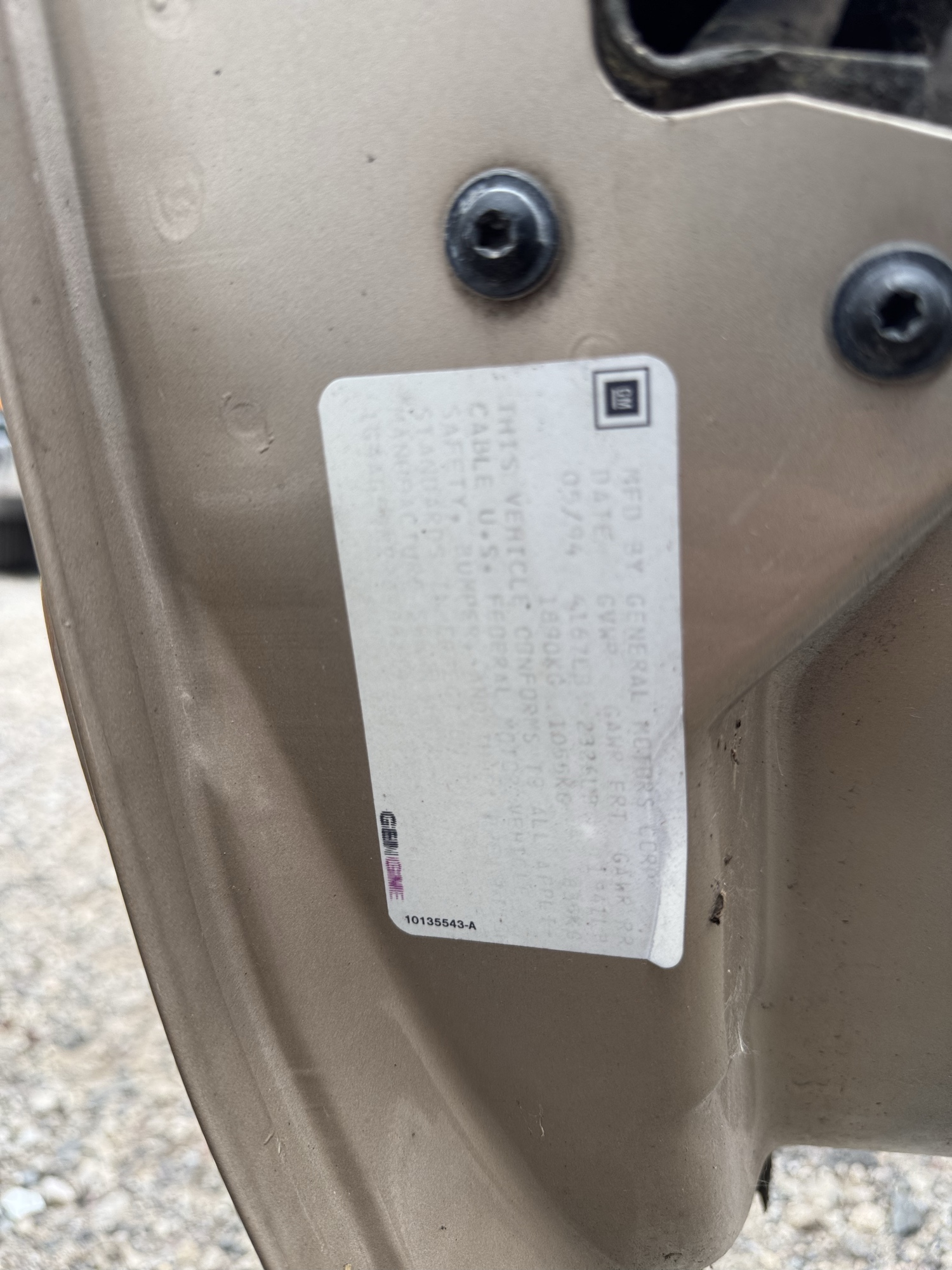 1994 buick century special with 100472 miles for sale near Elk River, Minnesota 106698_47_door_vin_sticker.jpg