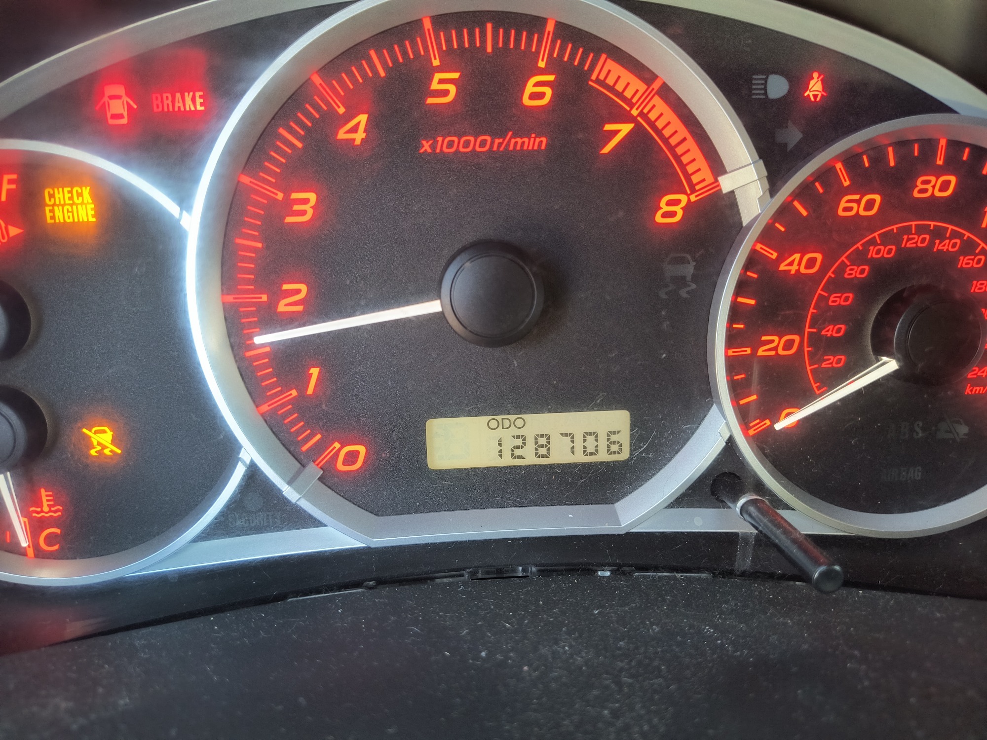 2011 subaru impreza-wrx 4-door with 128706 miles for sale near Elk River, Minnesota 106706_44_mileage_closeup.jpg
