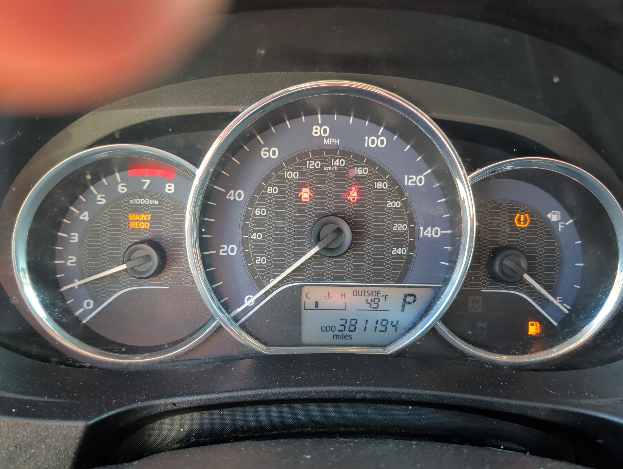 2014 toyota corolla le-cvt with 381194 miles for sale near Elk River, Minnesota 106710_43_gauge_cluster.jpg