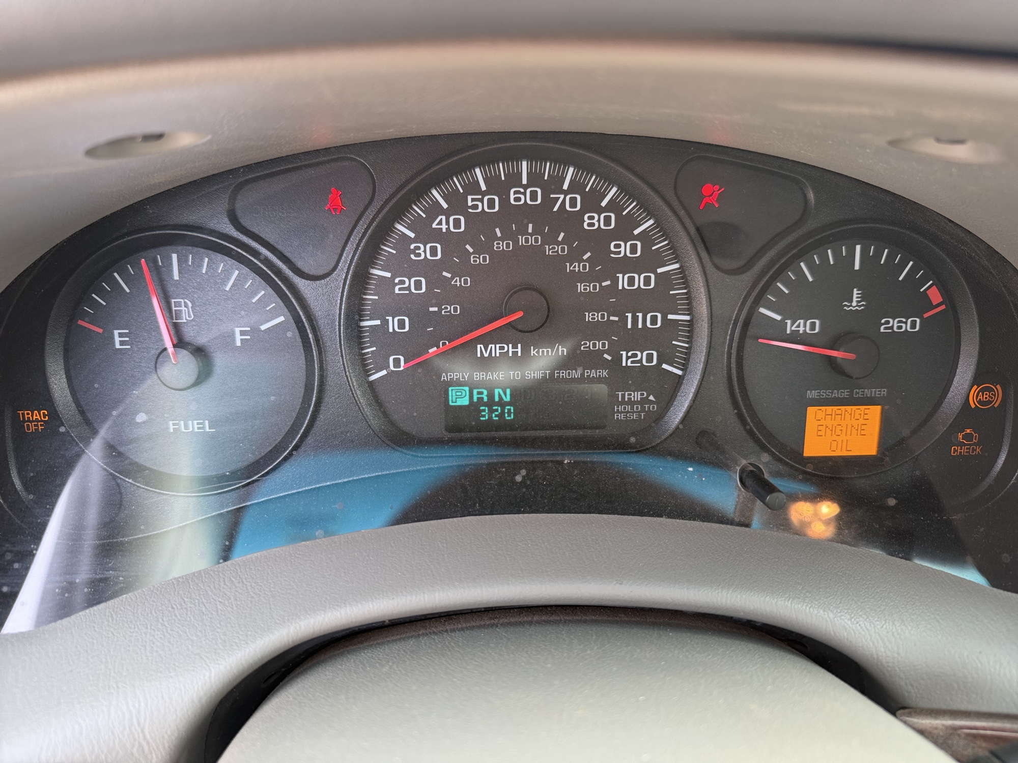 2003 chevrolet impala base with 320815 miles for sale near Elk River, Minnesota 106721_43_gauge_cluster.jpg