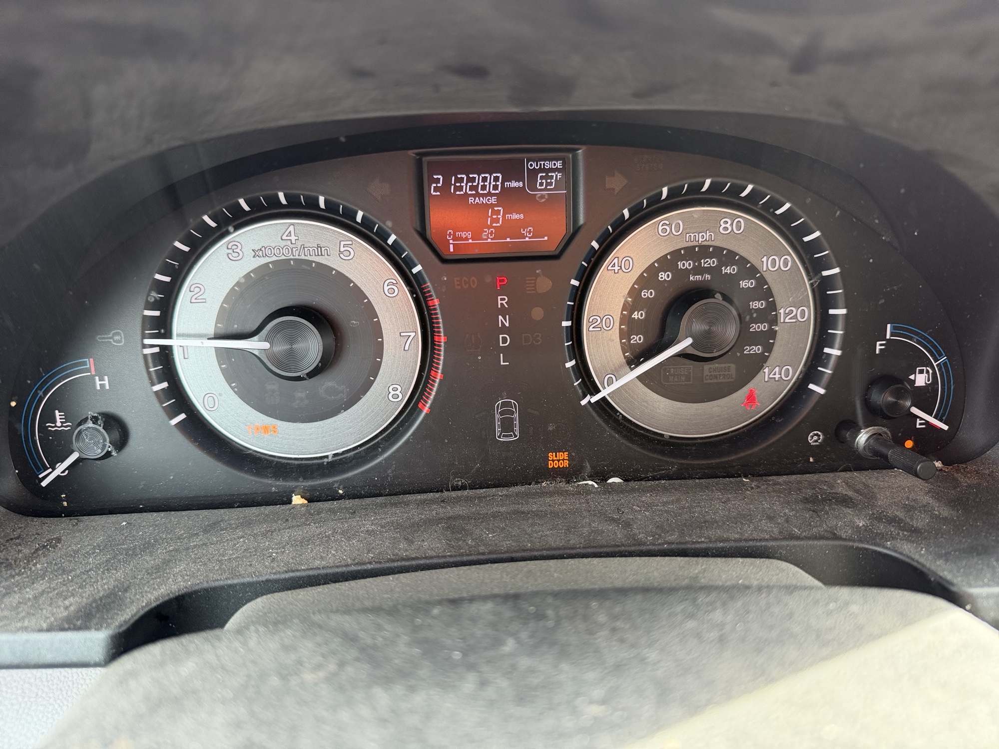 2013 honda odyssey ex with 213288 miles for sale near Elk River, Minnesota 106722_43_gauge_cluster.jpg