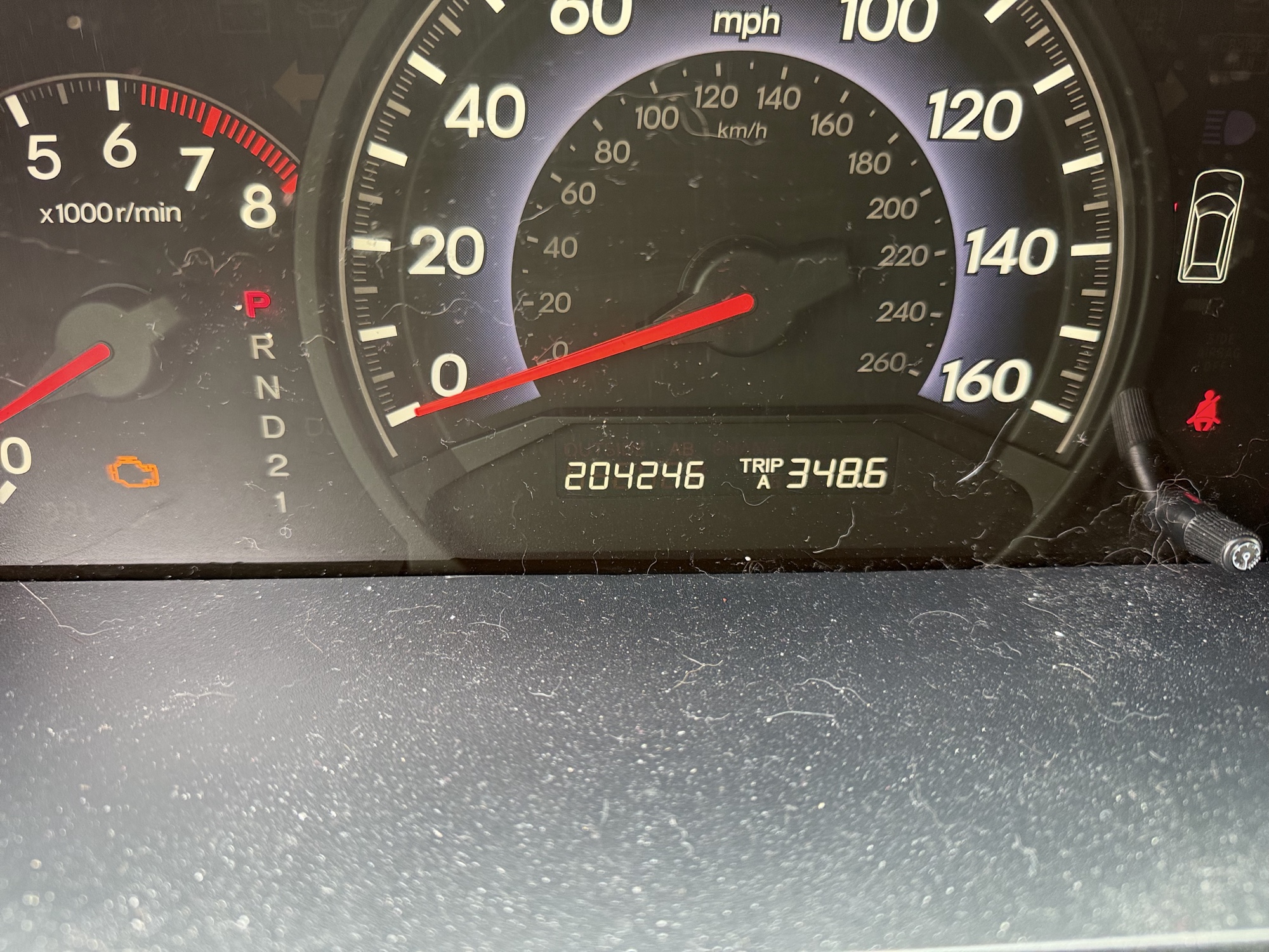2010 honda odyssey ex-l with 204246 miles for sale near Elk River, Minnesota 106724_44_mileage_closeup.jpg