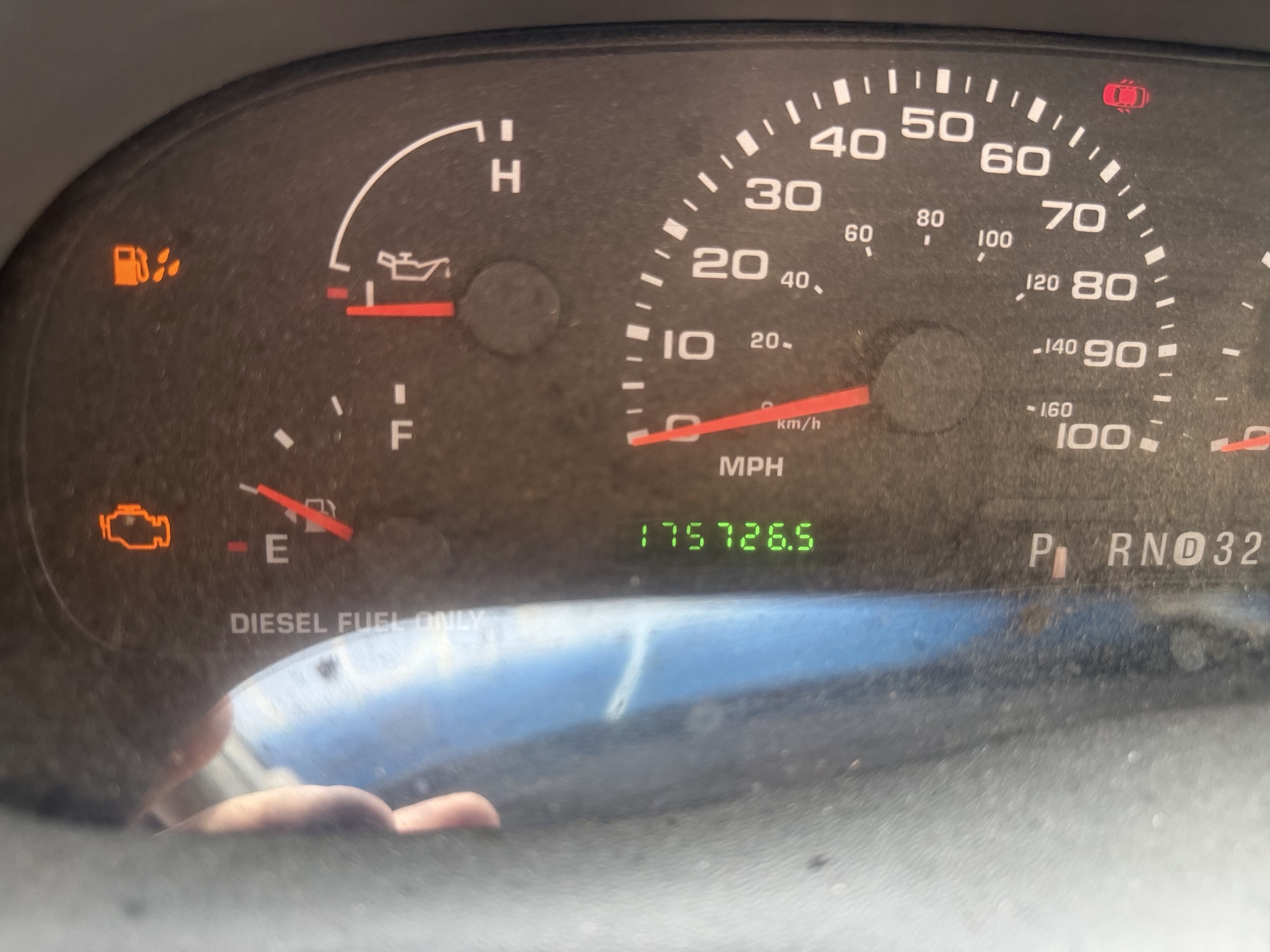 2003 ford f-350-sd xl-supercab-4wd with 175726 miles for sale near St. Louis, Missouri 106734_44_mileage_closeup.jpg