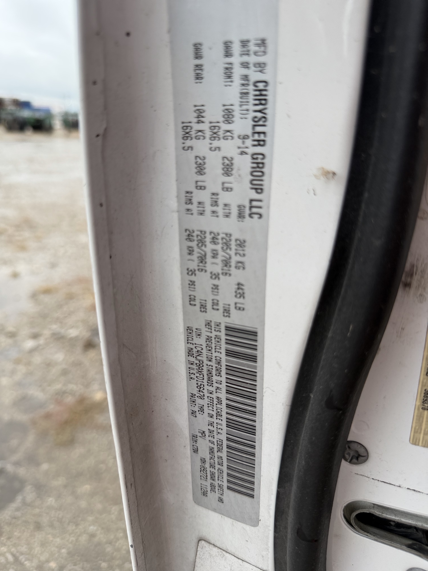 2015 jeep patriot sport-2wd with 183156 miles for sale near St. Louis, Missouri 106759_47_door_vin_sticker.jpg