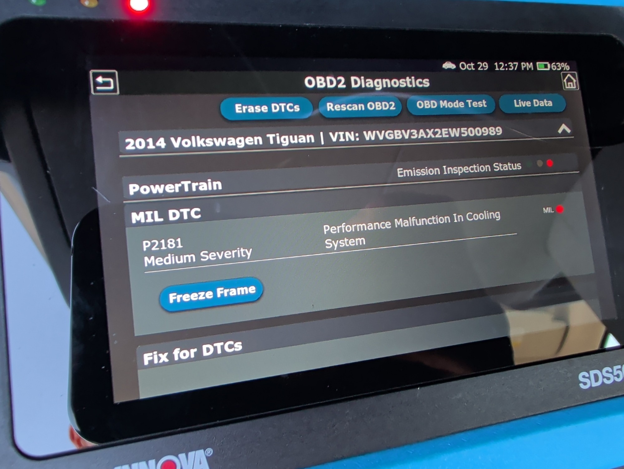 2014 volkswagen tiguan se-4motion with 167934 miles for sale near Elk River, Minnesota 106908_45_obd2_codes.jpg