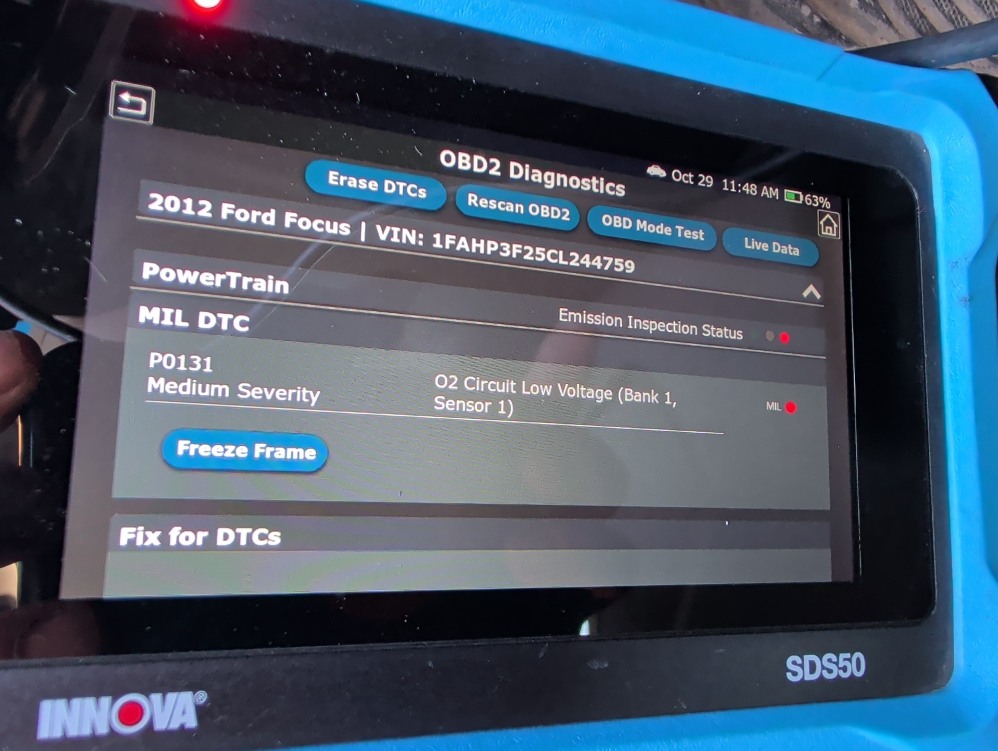 2012 ford focus se-sedan with 261316 miles for sale near Elk River, Minnesota 106936_45_obd2_codes.jpg