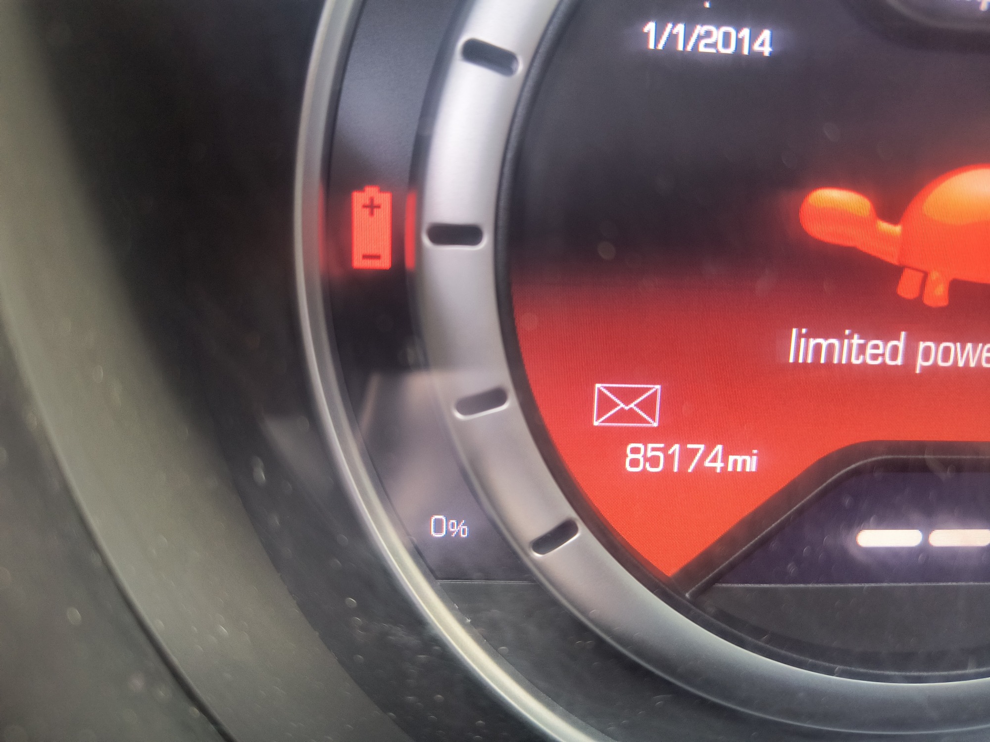 2014 fiat 500e battery-electric-hatchback with 85174 miles for sale near Elk River, Minnesota 106964_44_mileage_closeup.jpg