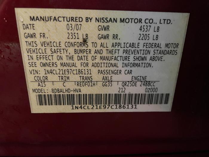 2007 Nissan Altima Hybrid
