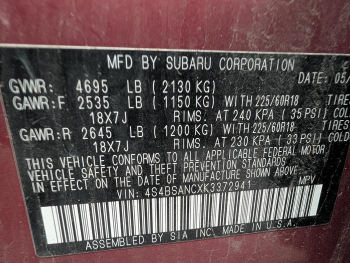 2019 subaru outback 2.5i-limited with 252834 miles for sale near elk-river, minnesota 57fc89b961494c2697b82f0e1a5cf244.jpg
