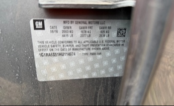 2017 chevrolet volt hybrid with 144228 miles for sale near elk-river, minnesota 106355_47_door_vin_sticker.jpg