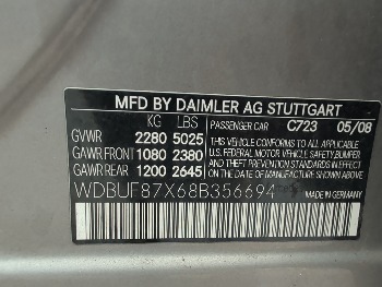 2008 mercedes-benz e-class e350-luxury with 81172 miles for sale near elk-river, minnesota 106365_47_door_vin_sticker.jpg