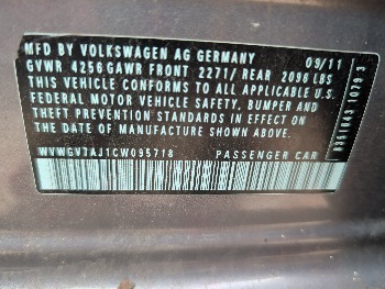 2012 volkswagen gti 4-door with 178454 miles for sale near elk-river, minnesota 106370_47_door_vin_sticker.jpg