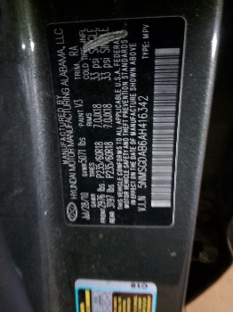 2010 hyundai santa-fe gls-2.4-awd with 186237 miles for sale near elk-river, minnesota 106386_47_door_vin_sticker.jpg
