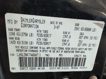 2007 jeep liberty limited-4wd with 169092 miles for sale near elk-river, minnesota 106389_47_door_vin_sticker.jpg