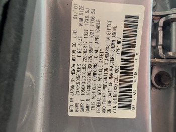 2007 honda cr-v lx-4wd-at with 271539 miles for sale near elk-river, minnesota 106427_47_door_vin_sticker.jpg