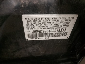 2008 honda fit sport-5-speed-at with 133721 miles for sale near elk-river, minnesota 106467_47_door_vin_sticker.jpg