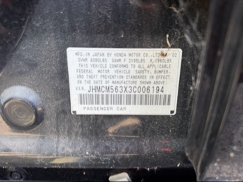 2003 honda accord lx-sedan-at with 144781 miles for sale near elk-river, minnesota 106496_47_door_vin_sticker.jpg