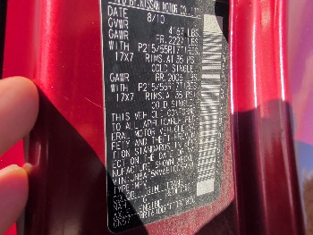 2011 nissan juke s-awd with 85117 miles for sale near elk-river, minnesota 106517_47_door_vin_sticker.jpg