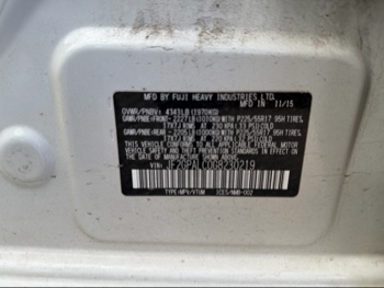 2016 subaru crosstrek 2.0i-limited-pzev-cvt with 119812 miles for sale near elk-river, minnesota 106535_47_door_vin_sticker.jpg