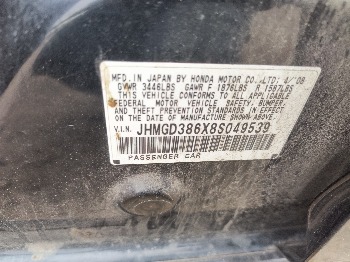 2008 honda fit sport-5-speed-at with 58667 miles for sale near elk-river, minnesota 106540_47_door_vin_sticker.jpg