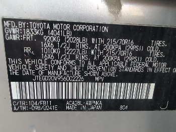 2005 toyota rav4 2wd with 173910 miles for sale near elk-river, minnesota 106547_47_door_vin_sticker.jpg