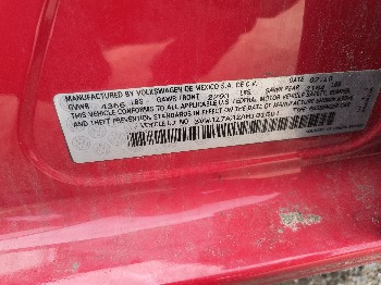 2010 volkswagen jetta s-pzev with 147137 miles for sale near Elk River, Minnesota 106585_47_door_vin_sticker.jpg