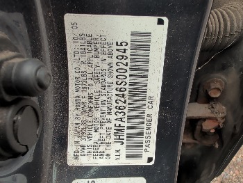 2006 honda civic-hybrid cvt with 234744 miles for sale near Elk River, Minnesota 106587_47_door_vin_sticker.jpg