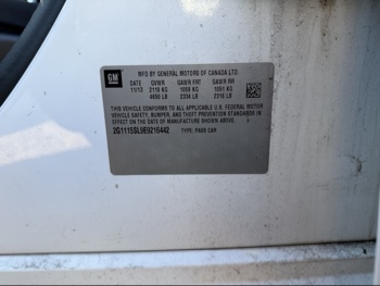 2014 chevrolet impala 1lt with 148521 miles for sale near Elk River, Minnesota 106609_47_door_vin_sticker.jpg